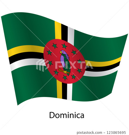 Flag of the country Dominica on a white background 123865695