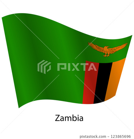 Flag of the country Zambia on a white background 123865696