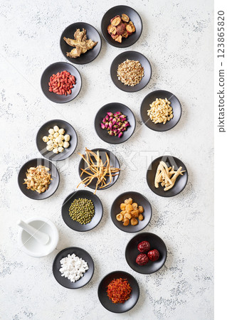Various herbal medicine ingredients Various herbal medicine ingredients 123865820
