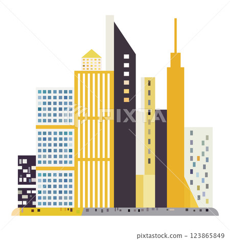 Illustration of a city with many buildings - Stock Illustration ...