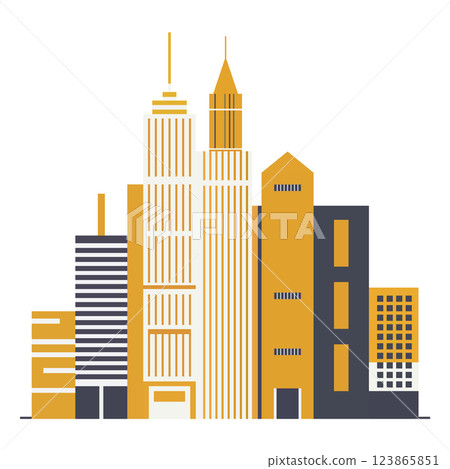 各種建築物的插圖 123865851