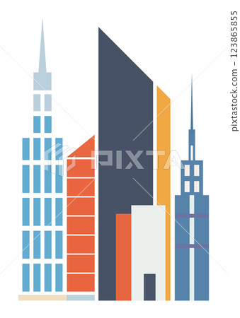 簡單的建築插畫 123865855