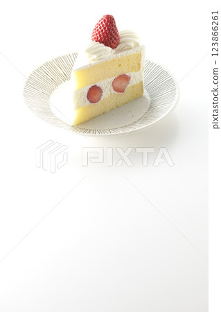 Strawberry shortcake photographed on a white background Strawberry shortcake photographed on a white background 123866261