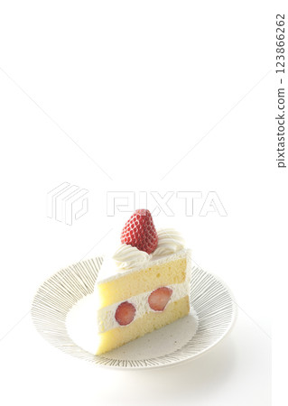 Strawberry shortcake photographed on a white background Strawberry shortcake photographed on a white background 123866262