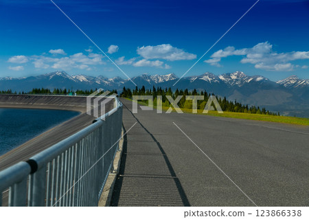The most famous Slovak peak in the High Tatras - Krivan. A view of the Cierny Vah hydroelectric power plant. The most famous Slovak peak in the High Tatras - Krivan. A view of the Cierny Vah hydroelectric power plant. 123866338