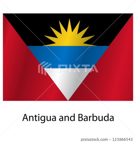 Flag of the country Antigua and Barbuda on a white background 123866543