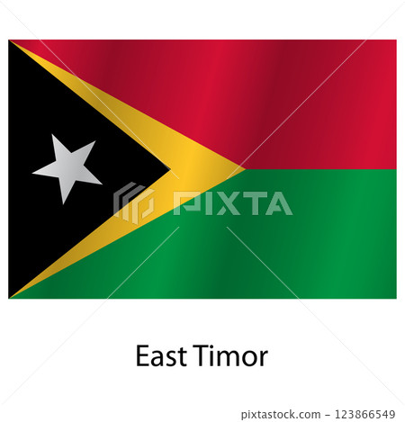 Flag of the country East Timor on a white background Flag of the country East Timor on a white background 123866549