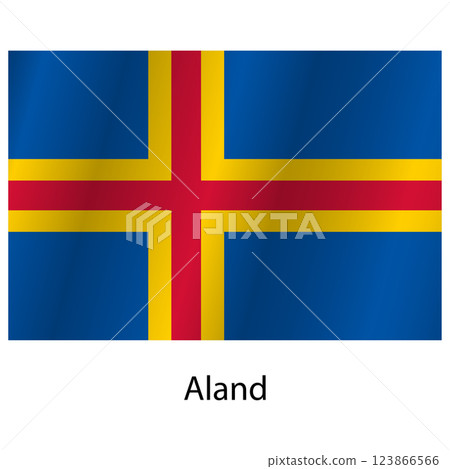 Flag of the country Aland on a white background Flag of the country Aland on a white background 123866566
