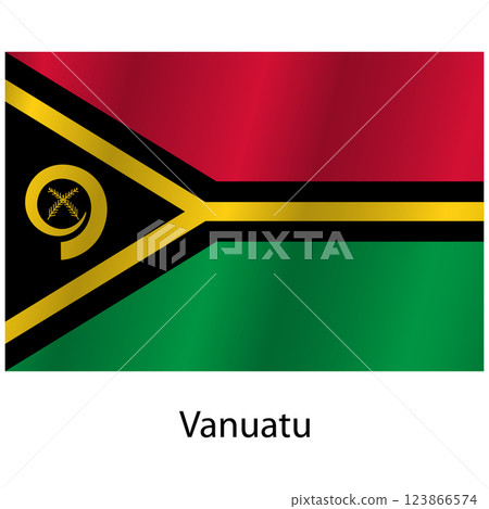 Flag of the country Vanuatu on a white background 123866574