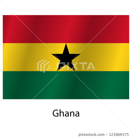 Flag of the country Ghana on a white background Flag of the country Ghana on a white background 123866575
