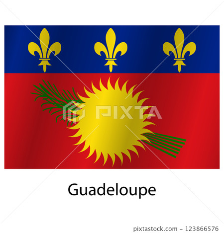 Flag of the country Guadeloupe on a white background 123866576