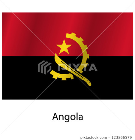 Flag of the country Angola on a white background 123866579