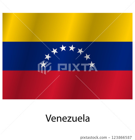 Flag of the country Venezuela on a white background 123866587