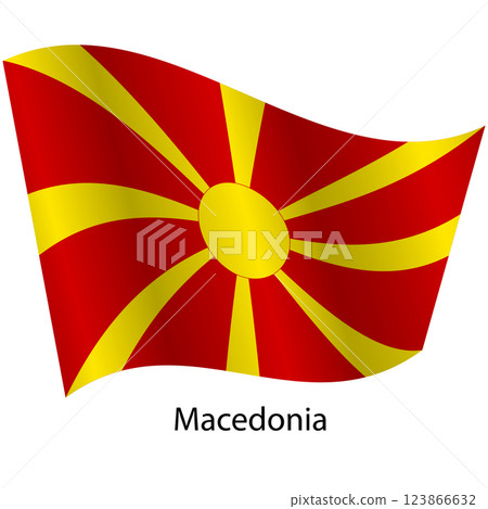 Flag of the country Macedonia on a white background 123866632