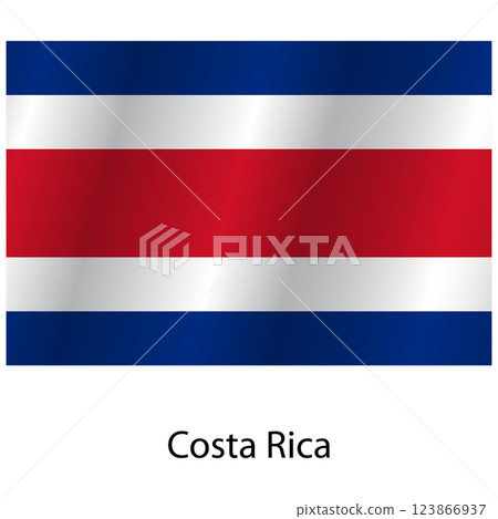 Flag of the country Costa Rica on a white background 123866937