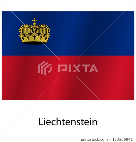 Flag of the country Liechtenstein on a white background Flag of the country Liechtenstein on a white background 123866941