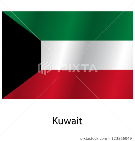 Flag of the country Kuwait on a white background 123866949