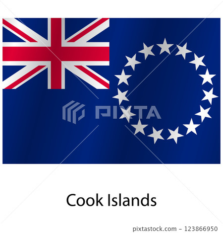 Flag of the country Cook Islands on a white background 123866950