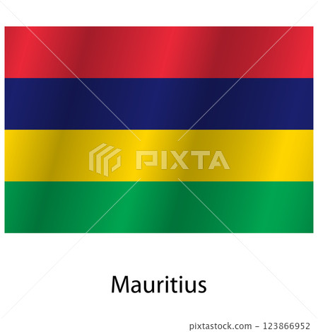 Flag of the country Mauritius on a white background Flag of the country Mauritius on a white background 123866952