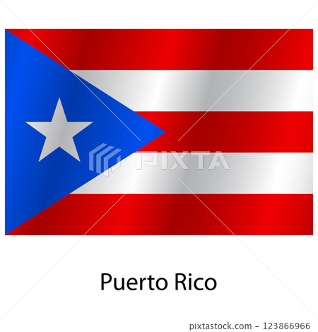 Flag of the country Puerto Rico on a white background 123866966