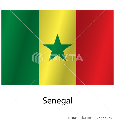 Flag of the country Senegal on a white background 123866969