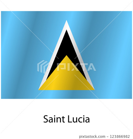 Flag of the country Saint Lucia on a white background 123866982