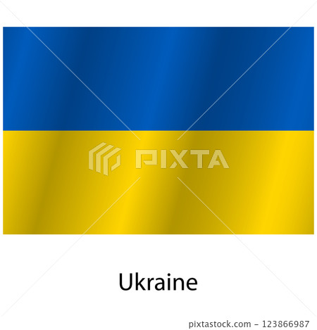 Flag of the country Ukraine on a white background 123866987