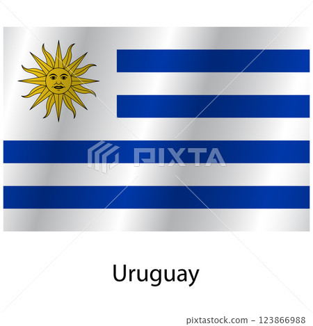 Flag of the country Uruguay on a white background 123866988