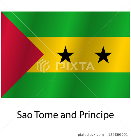 Flag of the country Sao Tome and Principe on a white background Flag of the country Sao Tome and Principe on a white background 123866991