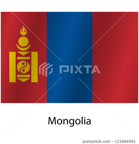 Flag of the country Mongolia on a white background 123866992