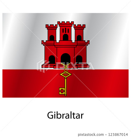 Flag of the country Gibraltar on a white background Flag of the country Gibraltar on a white background 123867014