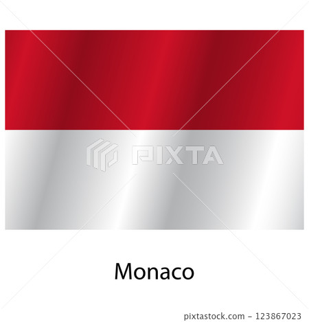 Flag of the country Monaco on a white background 123867023