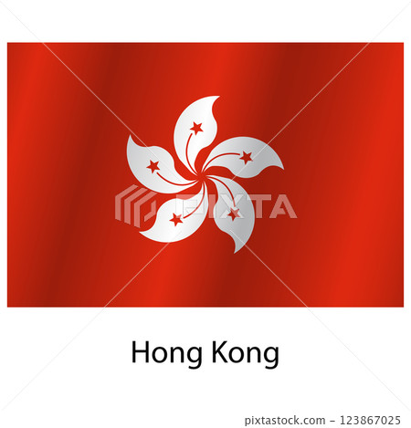 Flag of the country Hong Kong on a white background 123867025