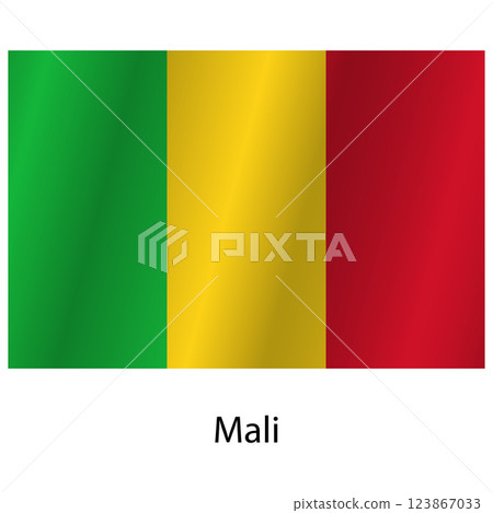 Flag of the country Mali on a white background 123867033