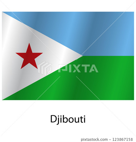 Flag of the country Djibouti on a white background 123867158
