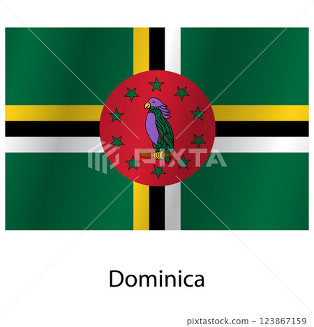 Flag of the country Dominica on a white background Flag of the country Dominica on a white background 123867159