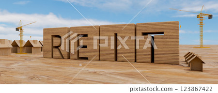 Concept image of Business Acronym REIT as Real Estate Investment Trust. 3d rendering Concept image of Business Acronym REIT as Real Estate Investment Trust. 3d rendering 123867422