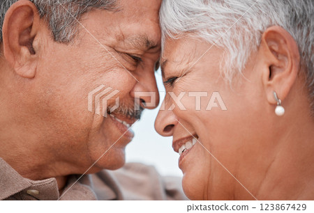 Love, family and face of elderly couple embracing, relax and smiling while bonding and sharing a romantic moment. Trust, support and elderly couple hug, commitment and understanding in their home Love, family and face of elderly couple embracing, relax and smiling while bonding and sharing a romantic moment. Trust, support and elderly couple hug, commitment and understanding in their home 123867429