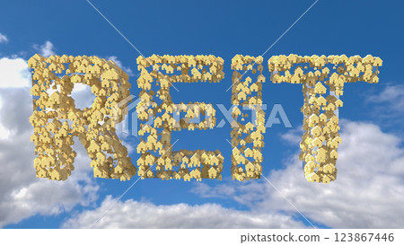 Concept image of Business Acronym REIT as Real Estate Investment Trust. 3d rendering 123867446