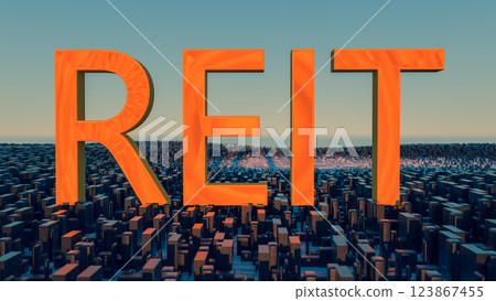 Concept image of Business Acronym REIT as Real Estate Investment Trust. 3d rendering 123867455