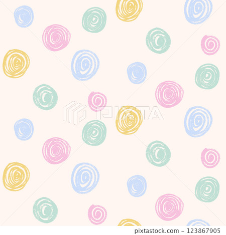Polka dots seamless pattern crayon drawn. Circle confetti endless background. Birthday round points by pencil repeat cover. Scribble spots marker draw. Vector surface design festive motif Polka dots seamless pattern crayon drawn. Circle confetti endless background. Birthday round points by pencil repeat cover. Scribble spots marker draw. Vector surface design festive motif 123867905