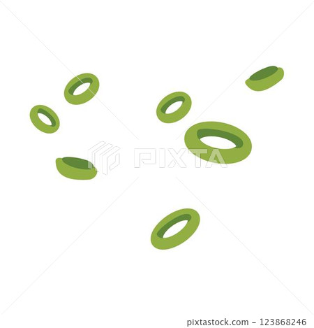 Sliced, Chopped Spring Onions, Salad Onions, Green Onions 123868246