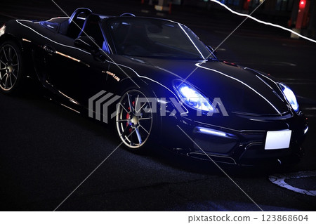 Glossy black open car Glossy black open car 123868604