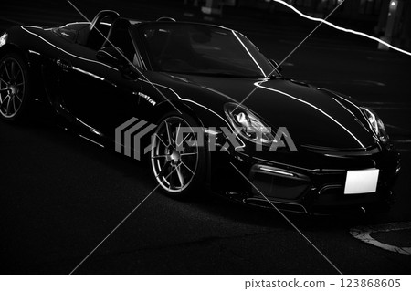 Glossy black open car 123868605