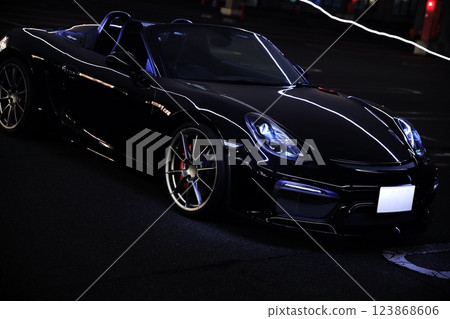 Glossy black open car Glossy black open car 123868606