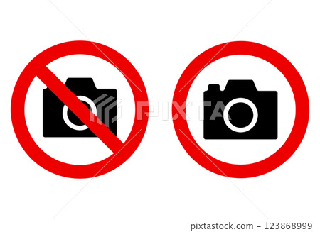 No photography allowed Simple mark Caution 123868999