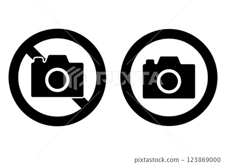 No photography Simple mark Black and white 123869000