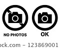 No photography sign for foreigners monochrome 123869001