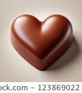 An exquisite chocolate heart with a smooth, glossy surface. An elegant design, perfect for concepts of romance, love, Valentine's Day, gifts, and sweets. 123869022