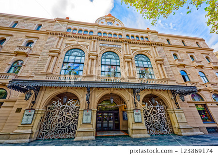 Gran Teatre del Liceu on La Rambla in Barcelona. Gran Teatre del Liceu on La Rambla in Barcelona. 123869174